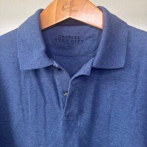 Rare 2018 Charles Tyrwhitt Heavy Pique Polo • Blue • Size M  •  Luxury Fabric